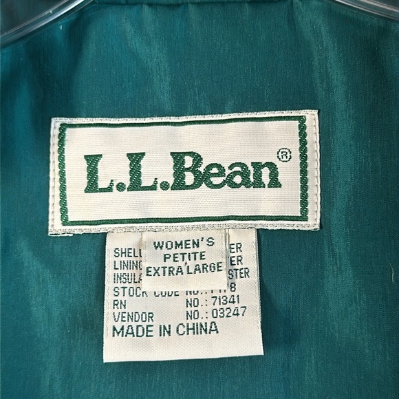 L.L.Bean Vintage Green Primaloft Down Jacket Size XLP - Picture 5 of 16